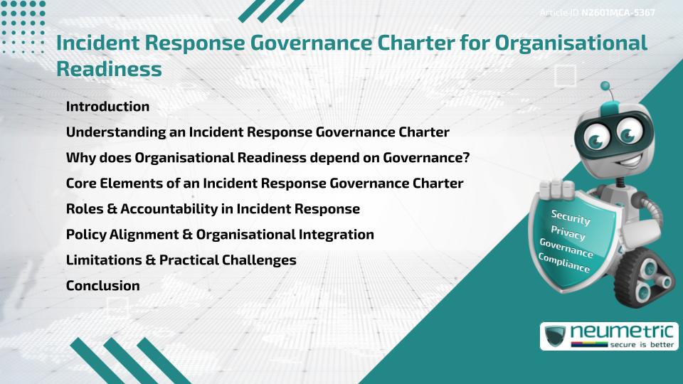 Incident Response Governance Charter for Organisational Readiness