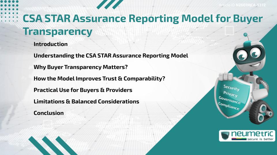 CSA STAR Assurance Reporting Model for Buyer Transparency