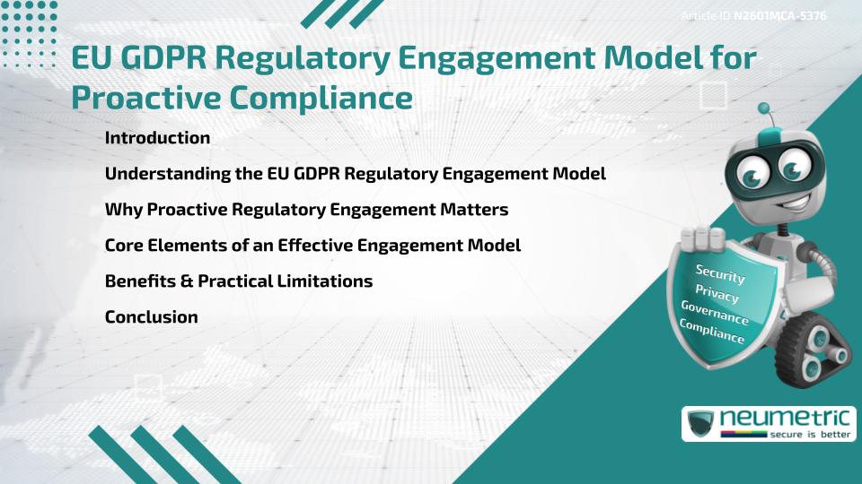 EU GDPR Regulatory Engagement Model for Proactive Compliance