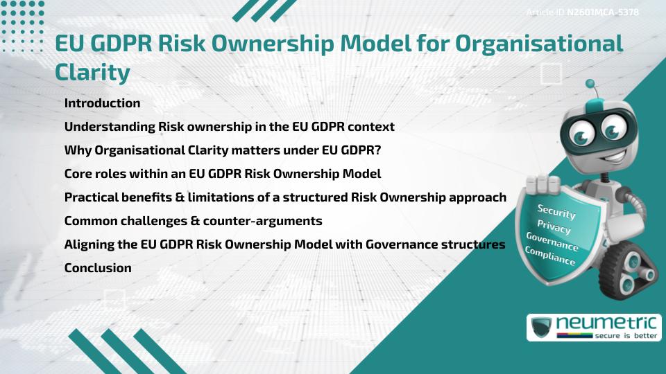 EU GDPR Risk Ownership Model for Organisational Clarity