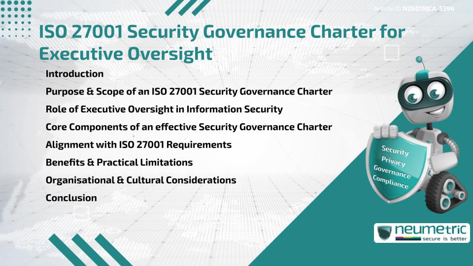 ISO 27001 Security Governance Charter for Executive Oversight