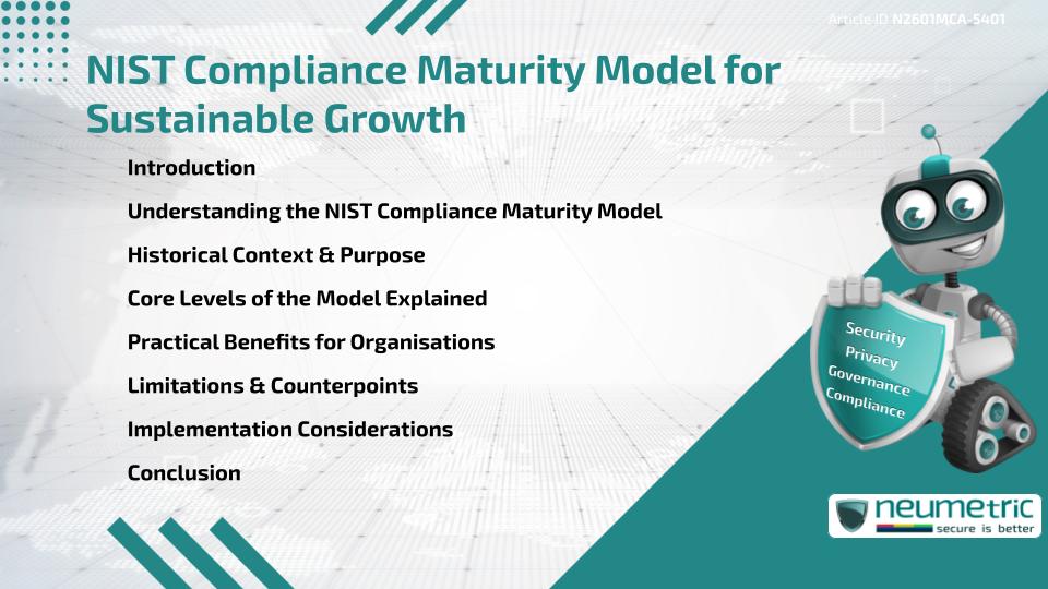 NIST Compliance Maturity Model for Sustainable Growth