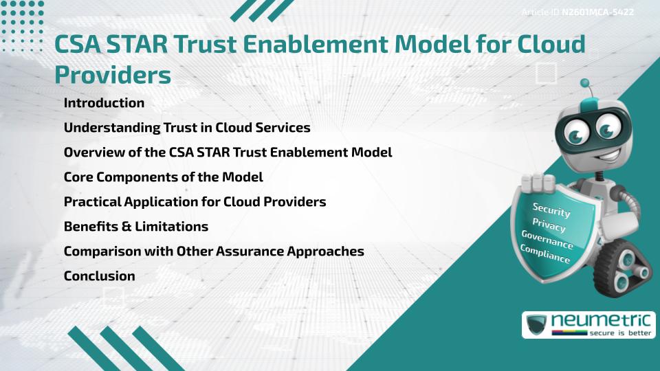 CSA STAR Trust Enablement Model for Cloud Providers
