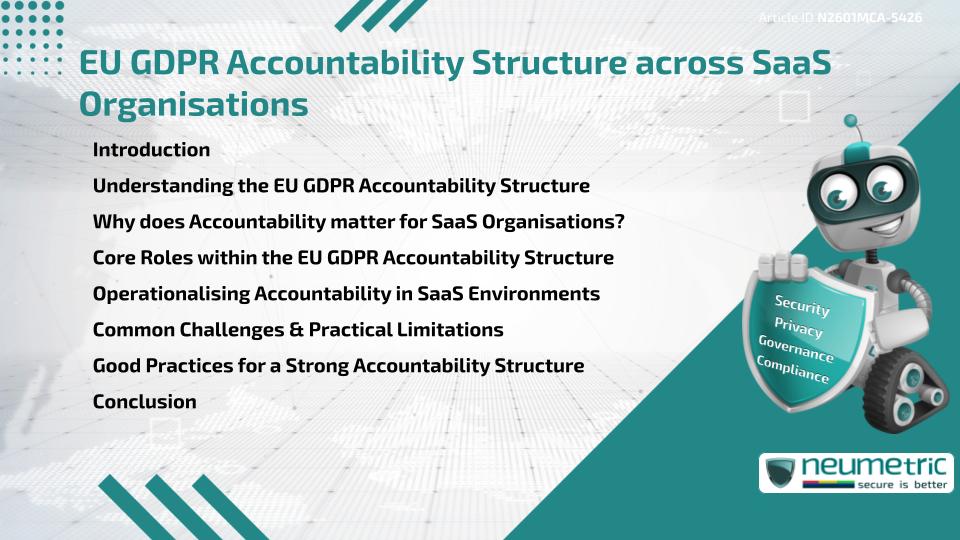 EU GDPR Accountability Structure across SaaS Organisations