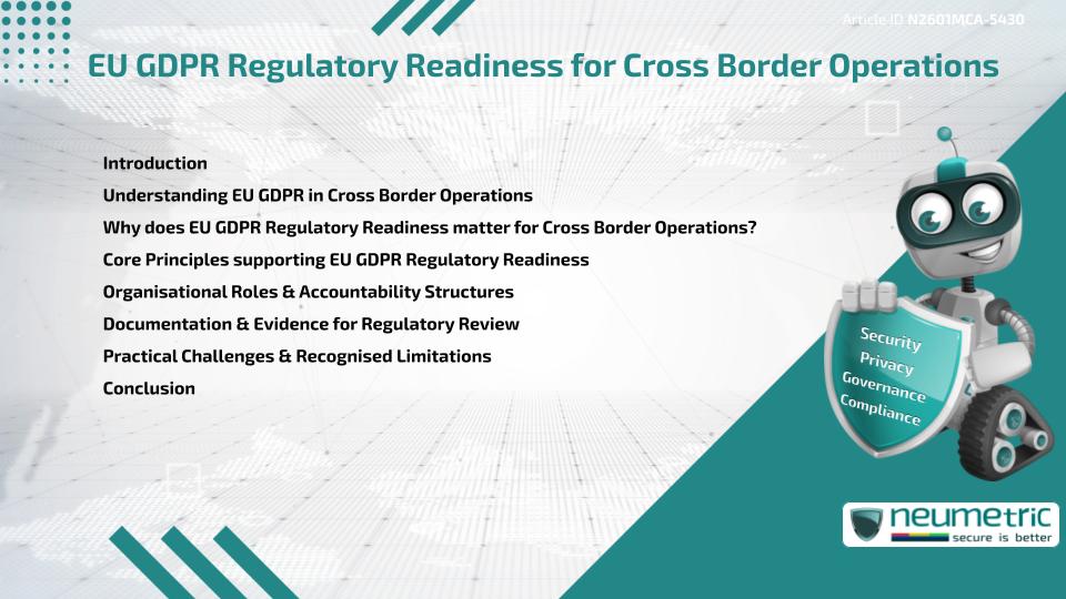 EU GDPR Regulatory Readiness for Cross Border Operations