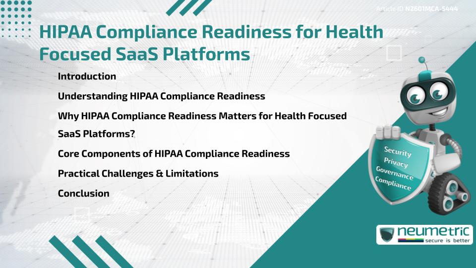 HIPAA Compliance Readiness for Health Focused SaaS Platforms