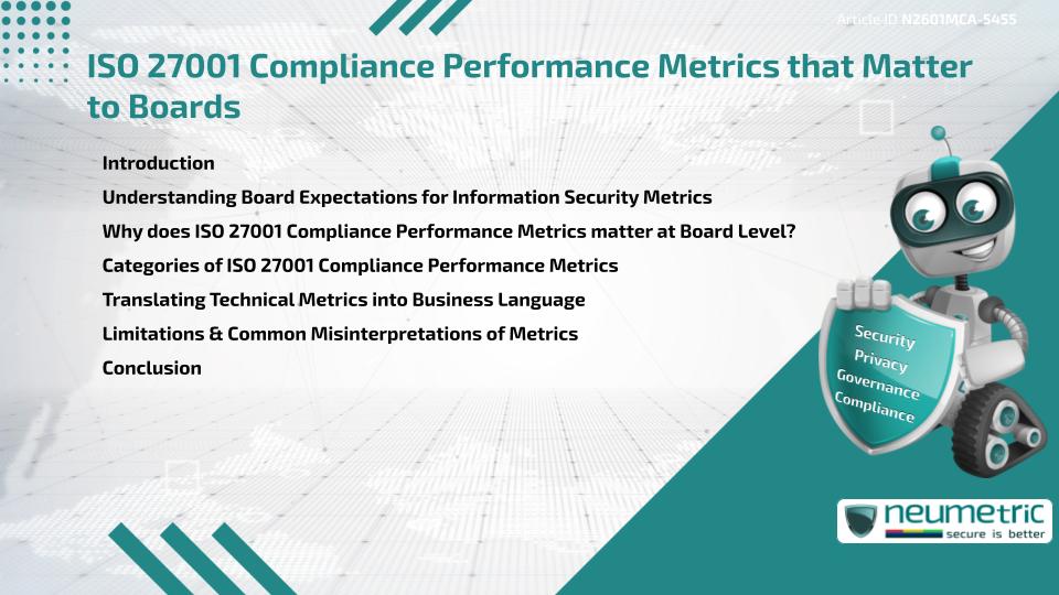 ISO 27001 Compliance Performance Metrics that Matter to Boards