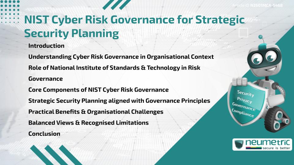 NIST Cyber Risk Governance for Strategic Security Planning
