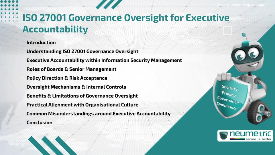 ISO 27001 Governance Oversight for Executive Accountability
