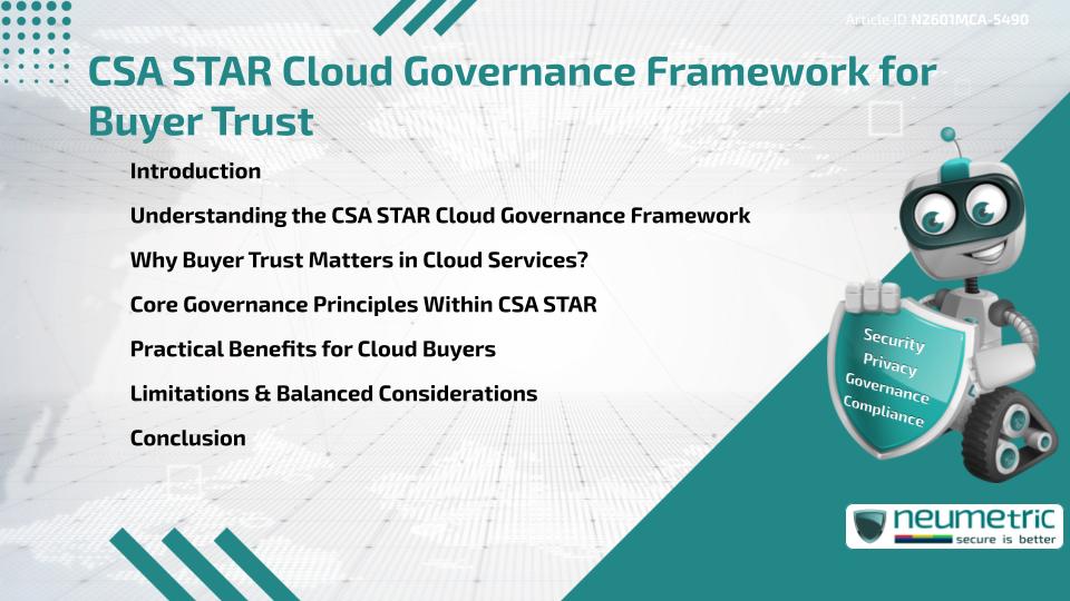 CSA STAR Cloud Governance Framework for Buyer Trust