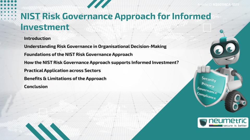 NIST Risk Governance Approach for Informed Investment