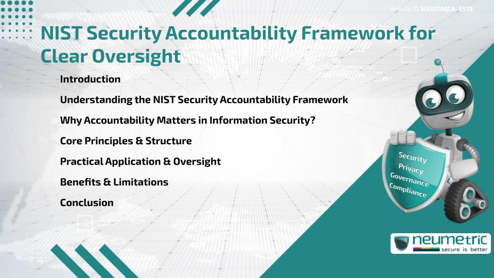 NIST Security Accountability Framework for Clear Oversight