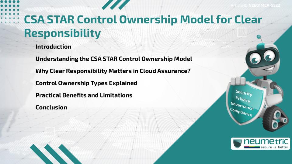 CSA STAR Control Ownership Model for Clear Responsibility