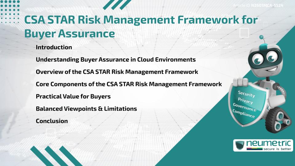 CSA STAR Risk Management Framework for Buyer Assurance