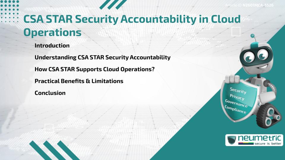 CSA STAR Security Accountability in Cloud Operations
