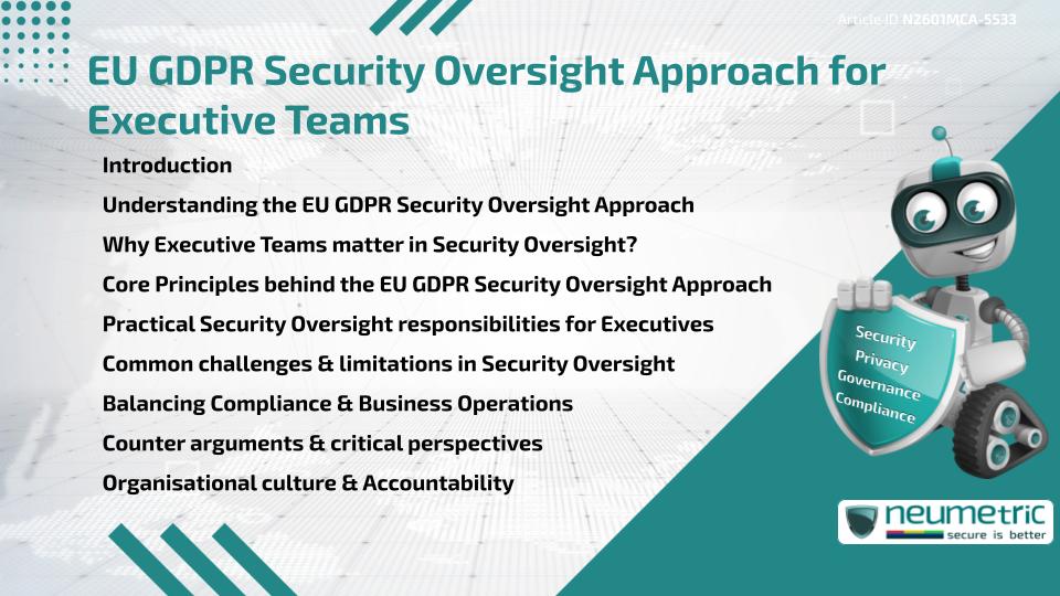 EU GDPR Security Oversight Approach for Executive Teams