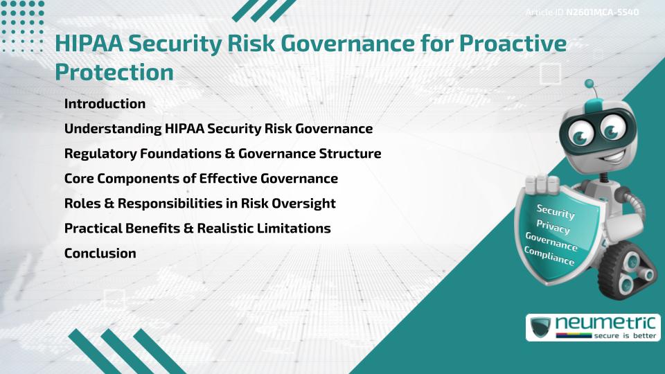 HIPAA Security Risk Governance for Proactive Protection