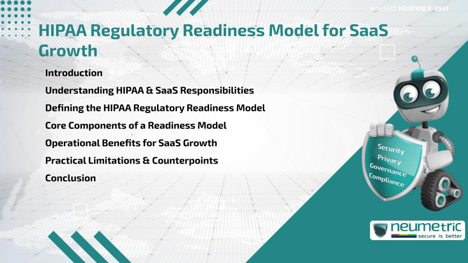 HIPAA Regulatory Readiness Model for SaaS Growth