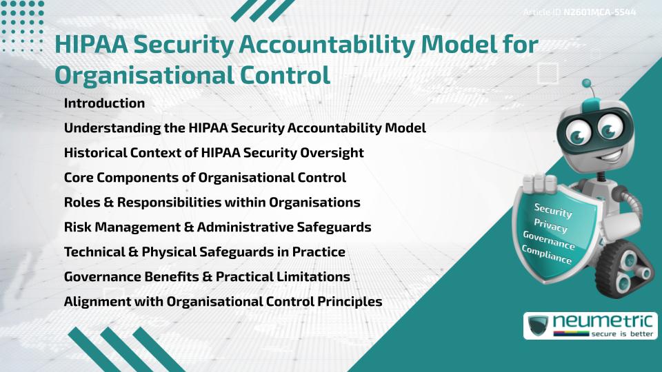 HIPAA Security Accountability Model for Organisational Control