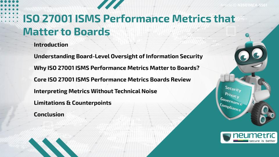 ISO 27001 ISMS Performance Metrics that Matter to Boards