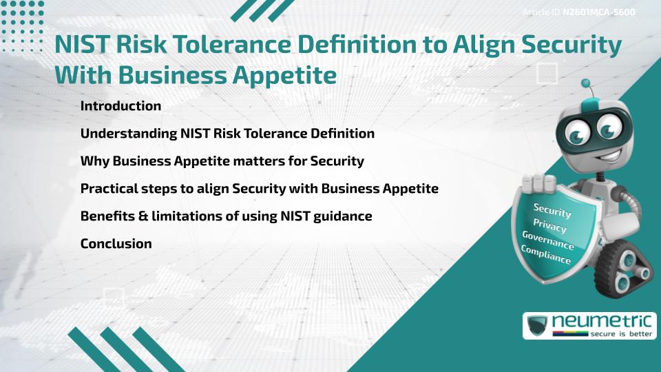 NIST Risk Tolerance Definition to Align Security With Business Appetite