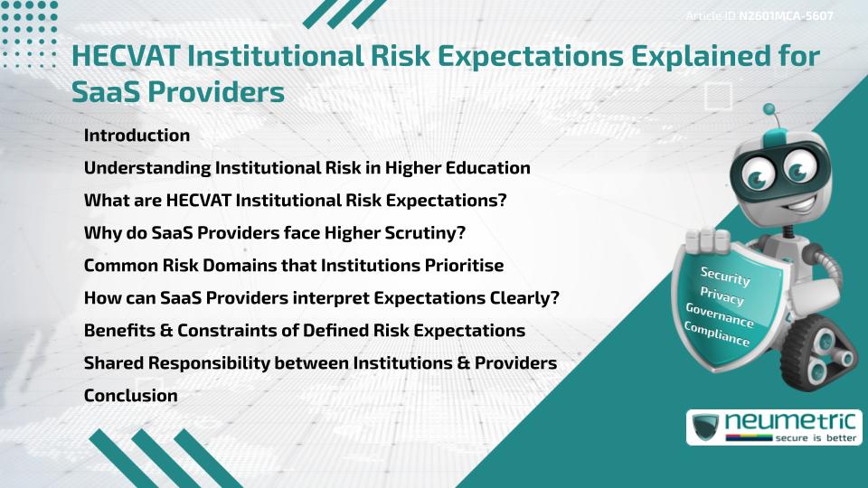 HECVAT Institutional Risk Expectations Explained for SaaS Providers