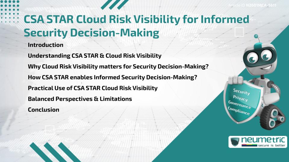 CSA STAR Cloud Risk Visibility for Informed Security Decision-Making