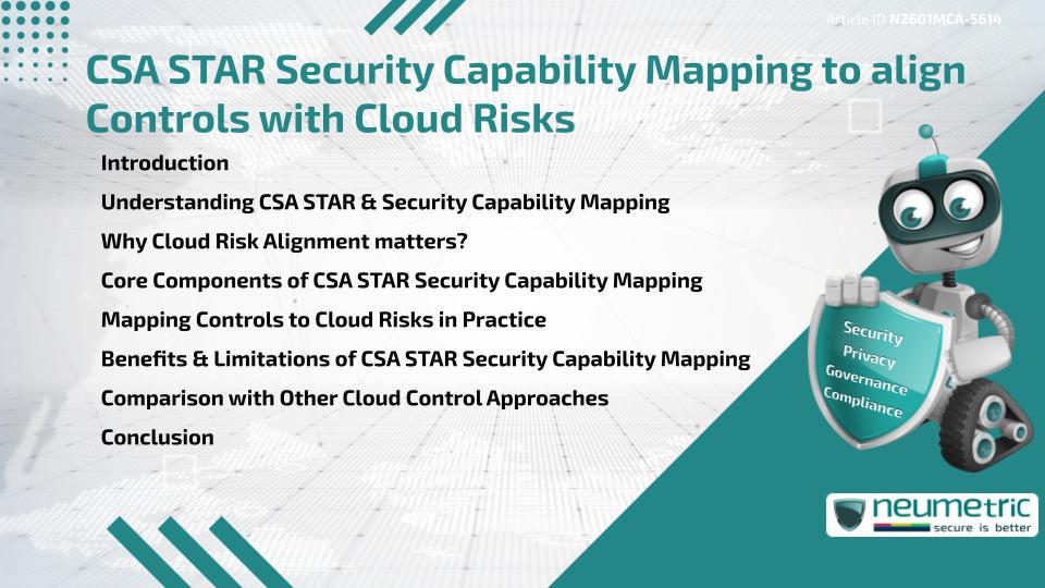 CSA STAR Security Capability Mapping to align Controls with Cloud Risks