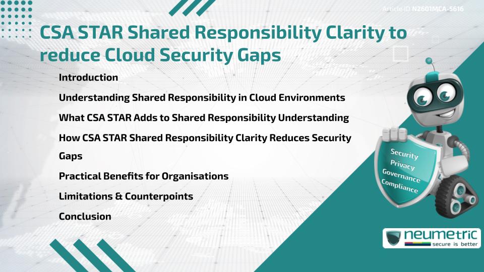 CSA STAR Shared Responsibility Clarity to reduce Cloud Security Gaps