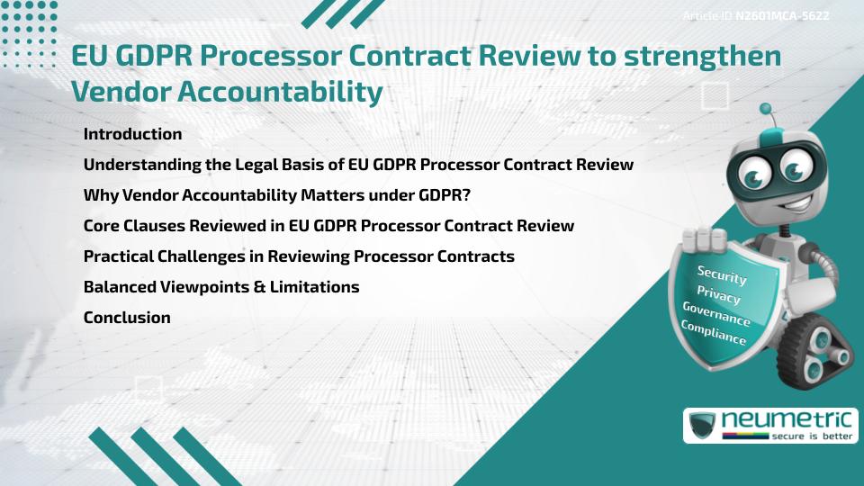 EU GDPR Processor Contract Review to strengthen Vendor Accountability